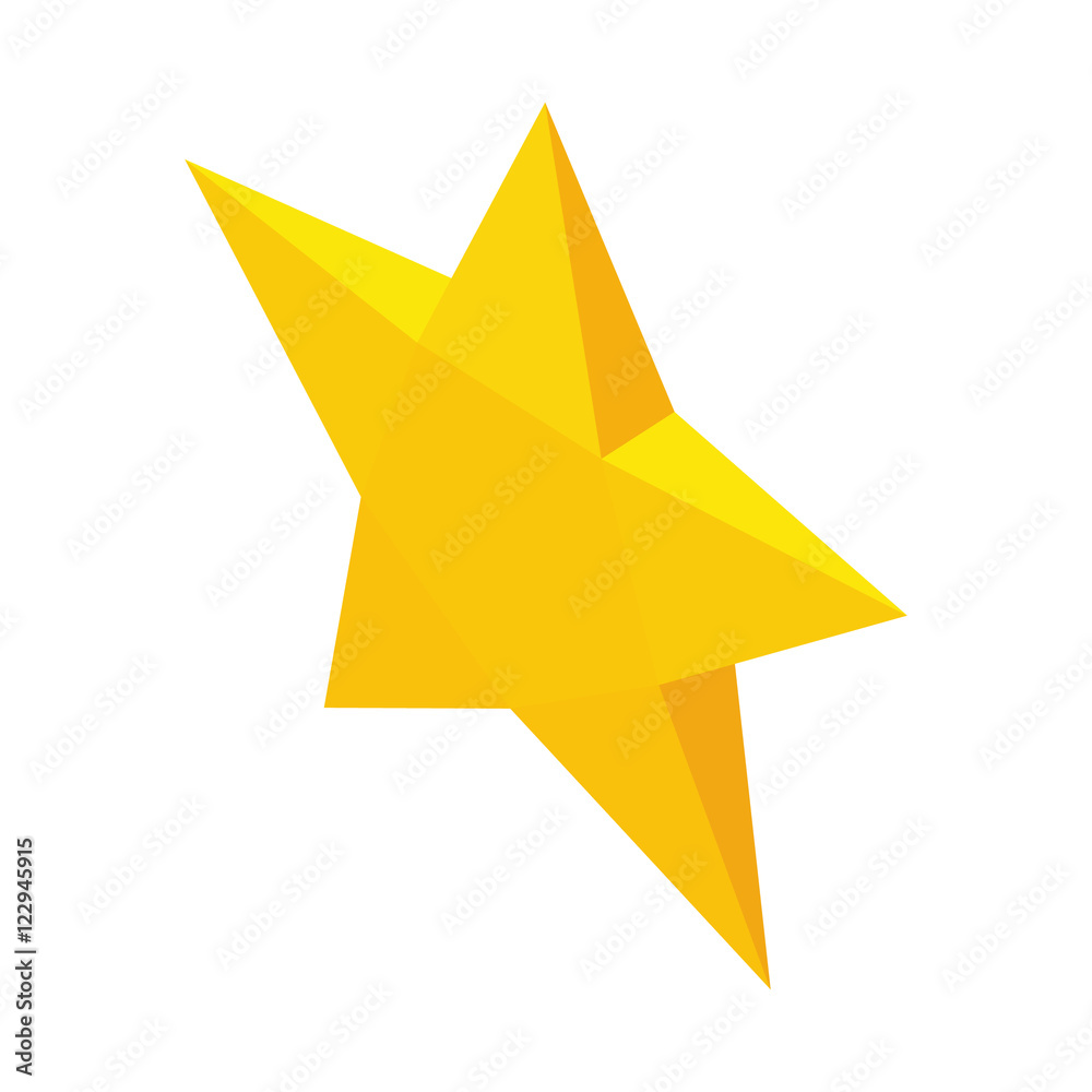 Yellow star icon in isometric 3d style isolated on white background vector illustration Yellow star icon in isometric 3d style isolated on white background vector illustration