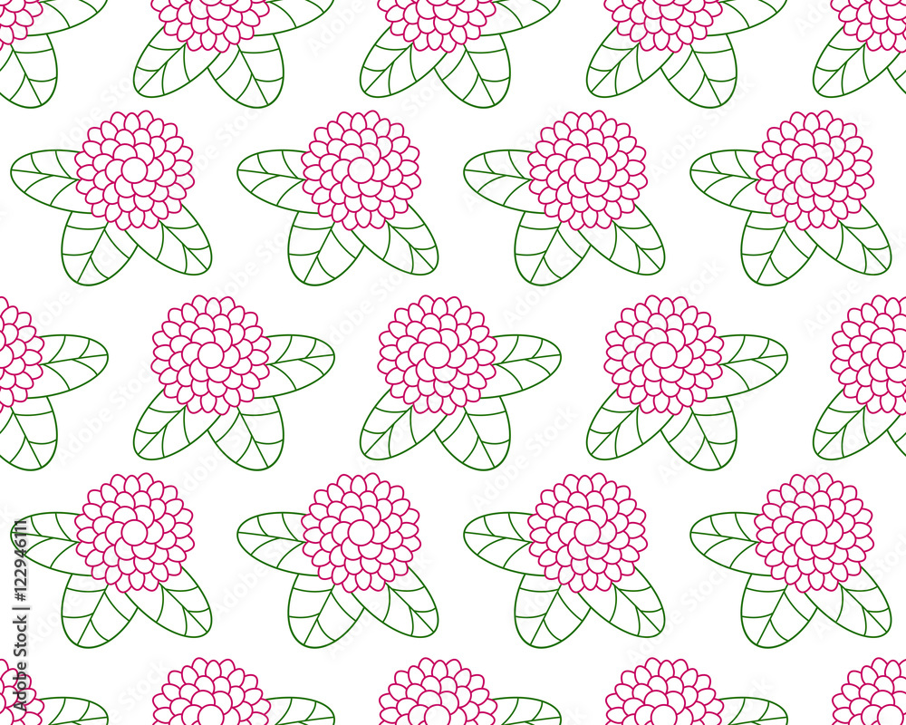 Clover flower contour pattern Clover flower contour pattern