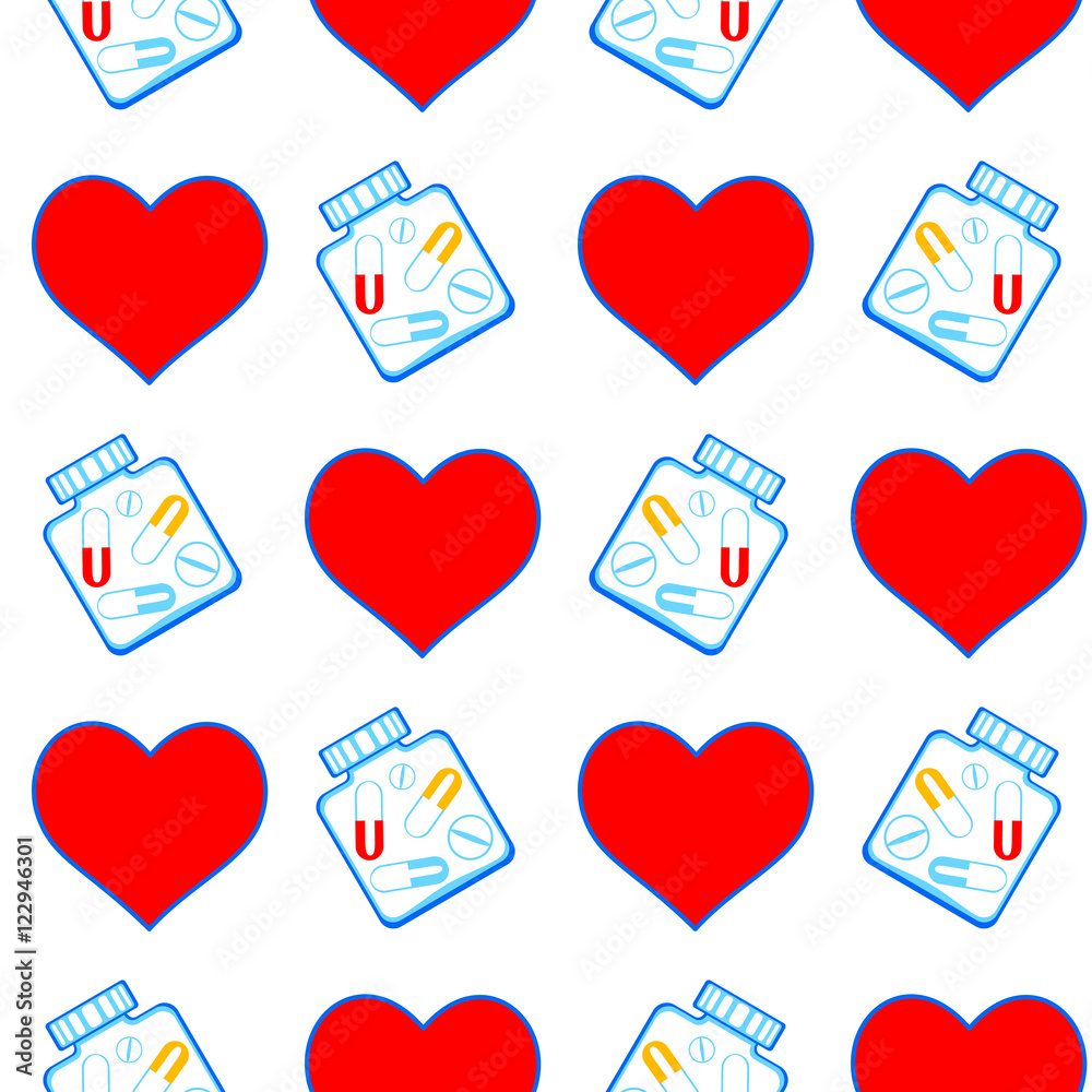 Heart and tablets pattern Heart and tablets pattern