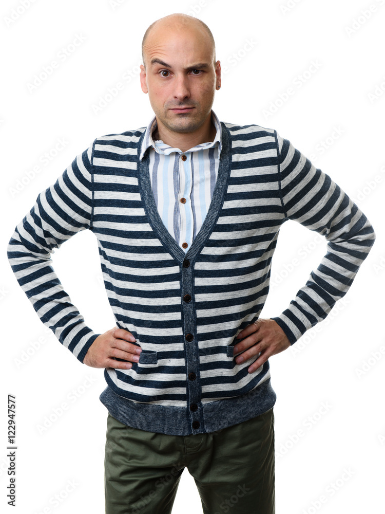 Fototapeta premium confused guy with raised eyebrow