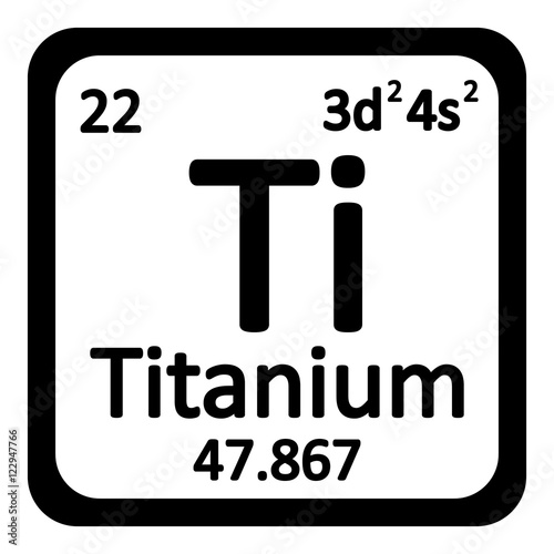 Periodic table element titanium icon.