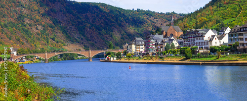 Bild auf Leinwand Picturesque town Cochem in Rhine river in Germany
