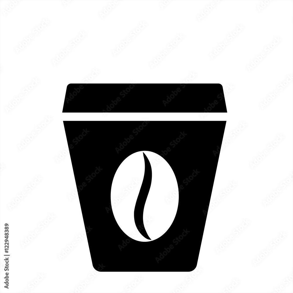 paper plastic coffee glass drink cup icon black on white backrou paper plastic coffee glass drink cup icon black on white backrou