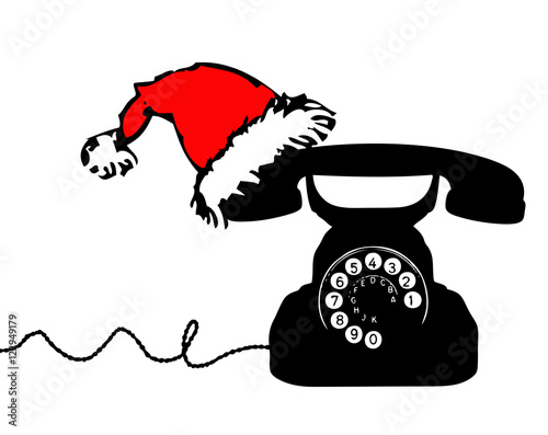 Telefon mit 'Weihnachtsmütze