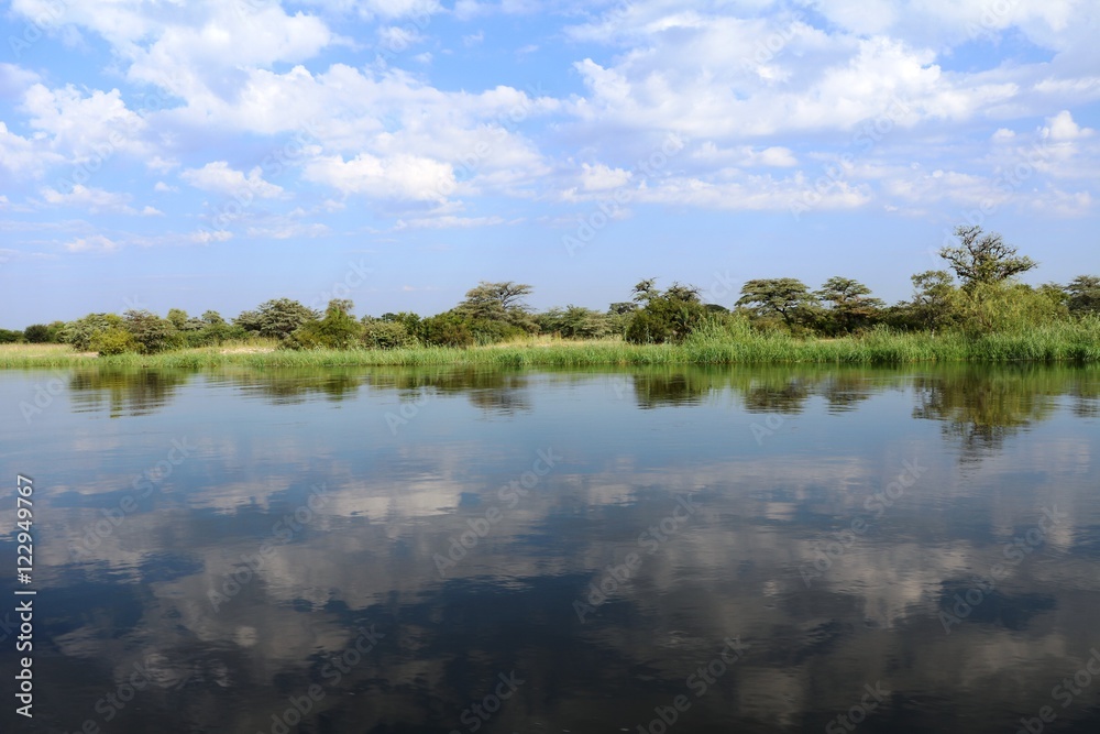 Okavango river in the morning, Caprivi Strip Namibia Africa