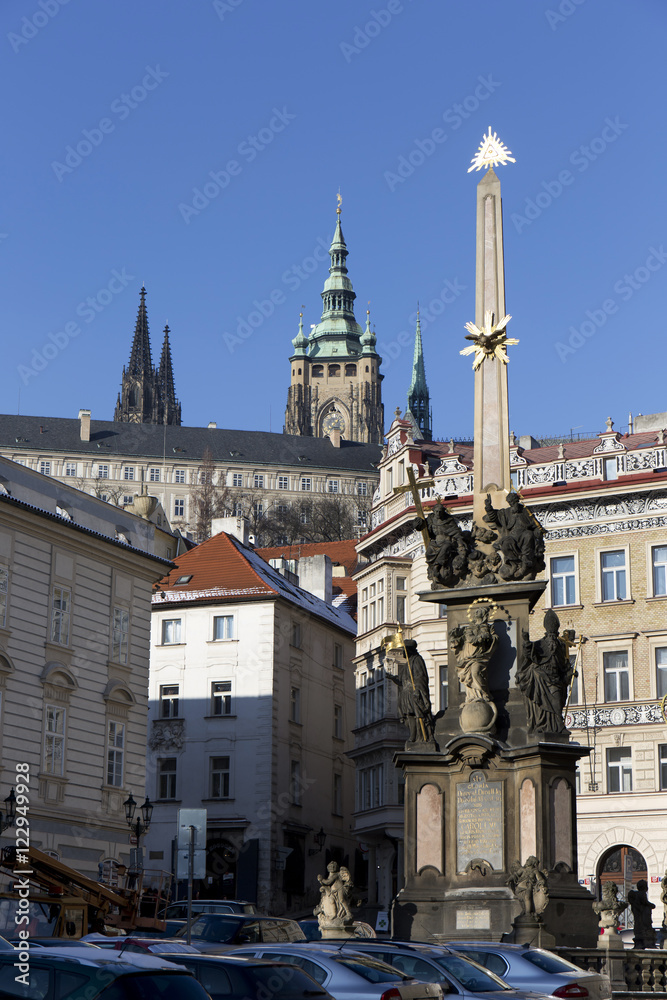 Naklejka premium Prague gothic Castle in the sunny Day, Czech Republic