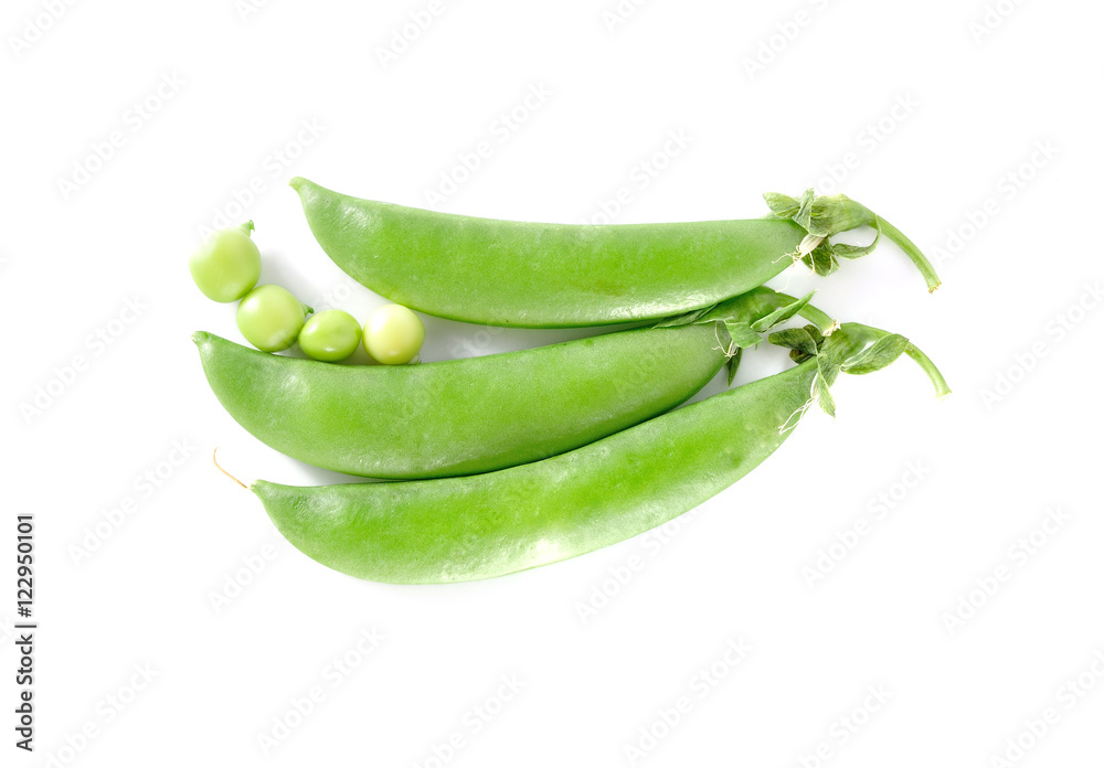 peas close up on white background