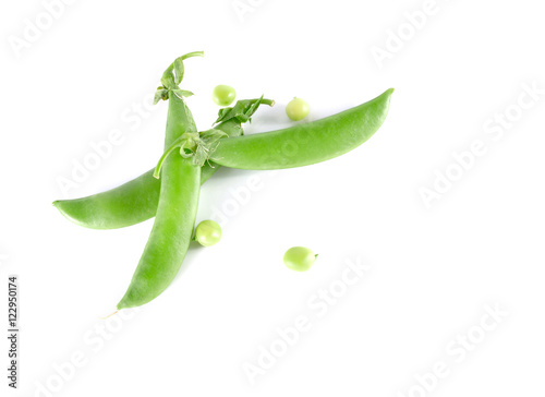 peas close up on white background