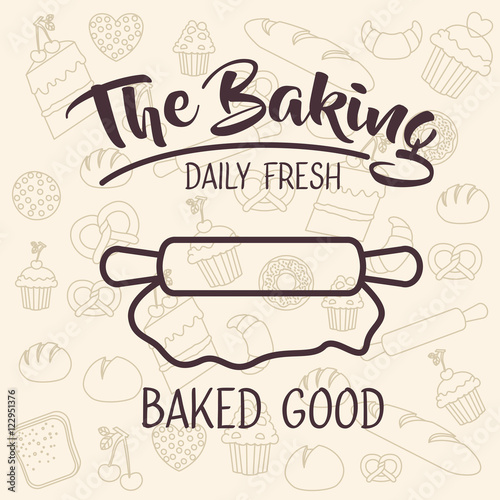 Rolling pin icon. Bakery food daily and fresh theme. Icon set background. Vector illustration