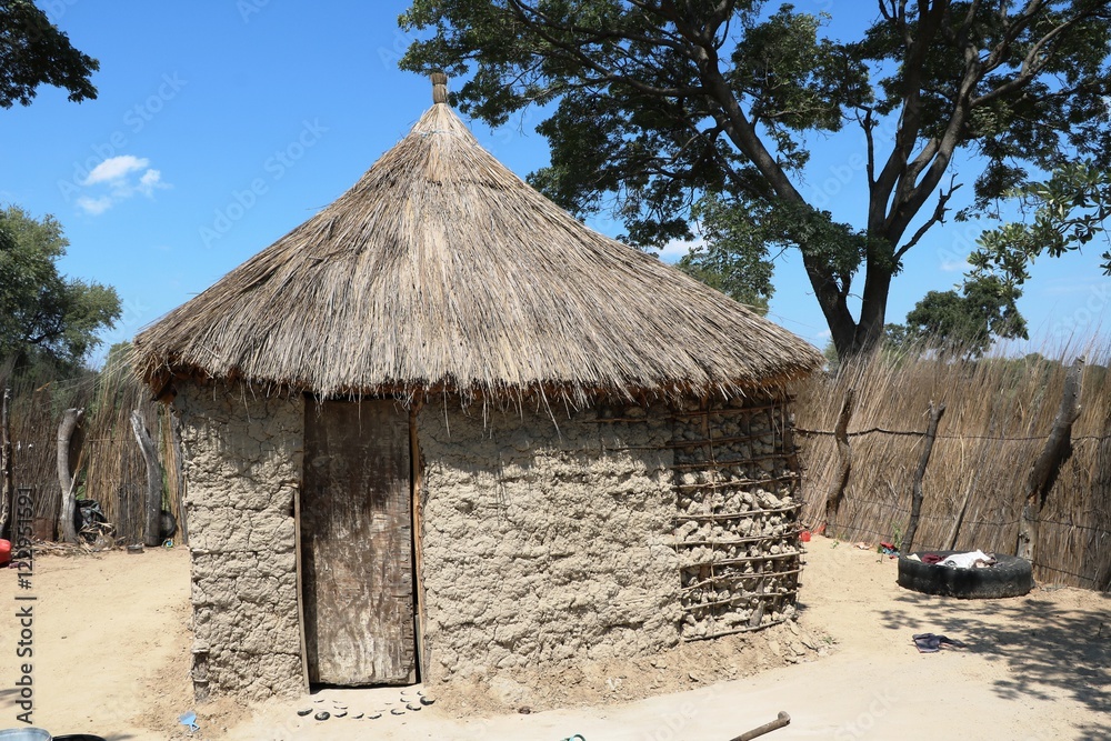 Typical huts of the San in Namibia, Africa Typical huts of the San in Namibia, Africa