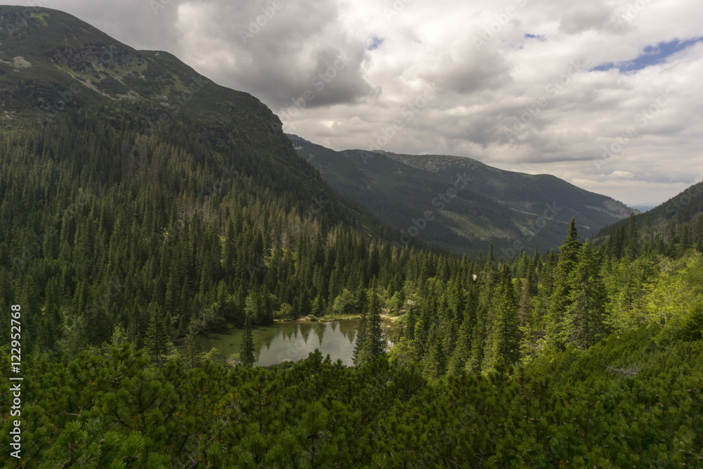 View from a trail Western Tatra Mountains Slovakia