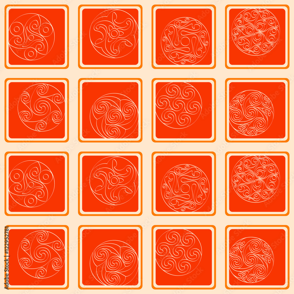 Seamless pattern with irish geometric ornament for your design Seamless pattern with irish geometric ornament for your design