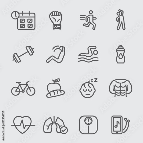 Exercise and Healthy line icon