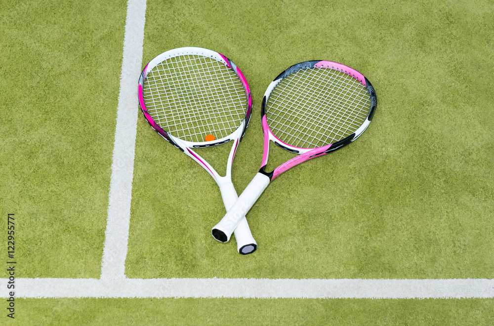 View from above of tennis racket