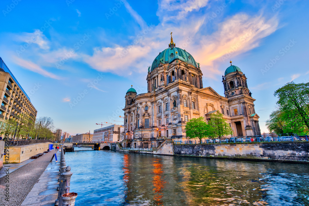 Nice sky with Berlin Cathedral in Berlin Germany