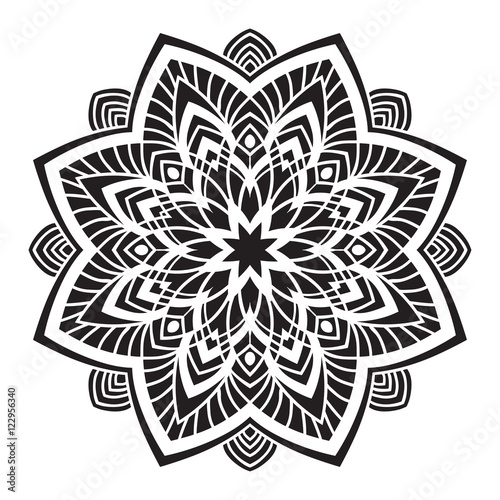 Hand drawing zentangle mandala element