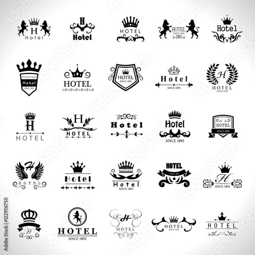 Hotel Logo Set - Isolated On White Background - Vector Illustration, Graphic Design. For Web,Websites,Print,Presentation Templates,Mobile Applications And Promotional Materials