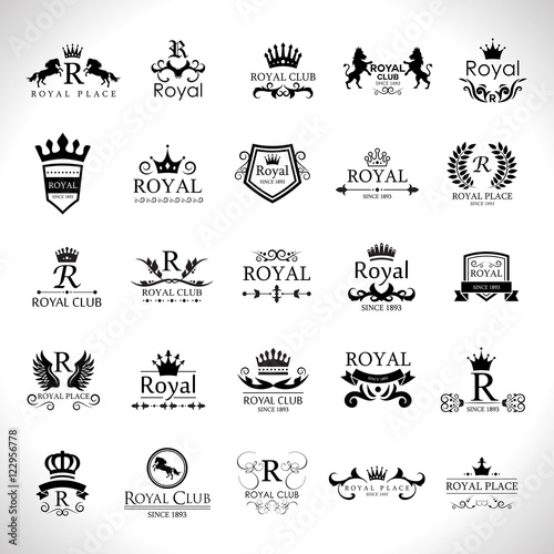 Royal Logo Set - Isolated On White Background - Vector Illustration, Graphic Design. For Web,Websites,Print,Presentation Templates,Mobile Applications And Promotional Materials