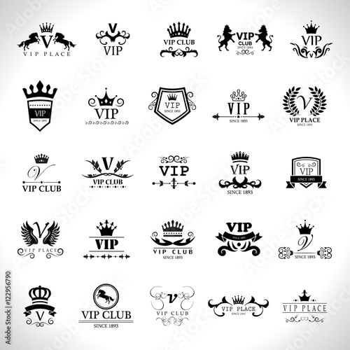 VIP Logo Set - Isolated On White Background - Vector Illustration, Graphic Design. For Web,Websites,Print,Presentation Templates,Mobile Applications And Promotional Materials