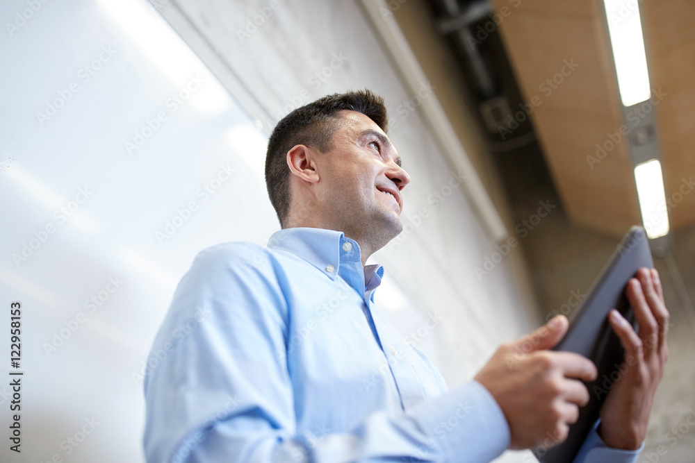 teacher or lector with tablet pc at lecture teacher or lector with tablet pc at lecture