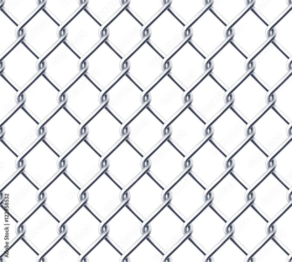 Chain wall on white background