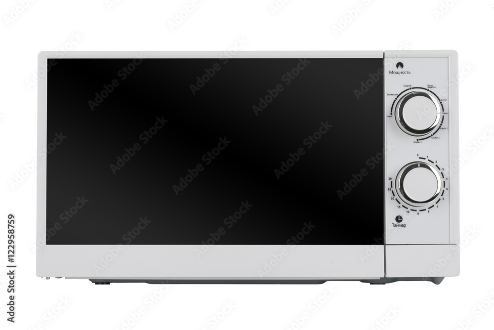 Fototapeta premium New white microwave oven isolated on white background