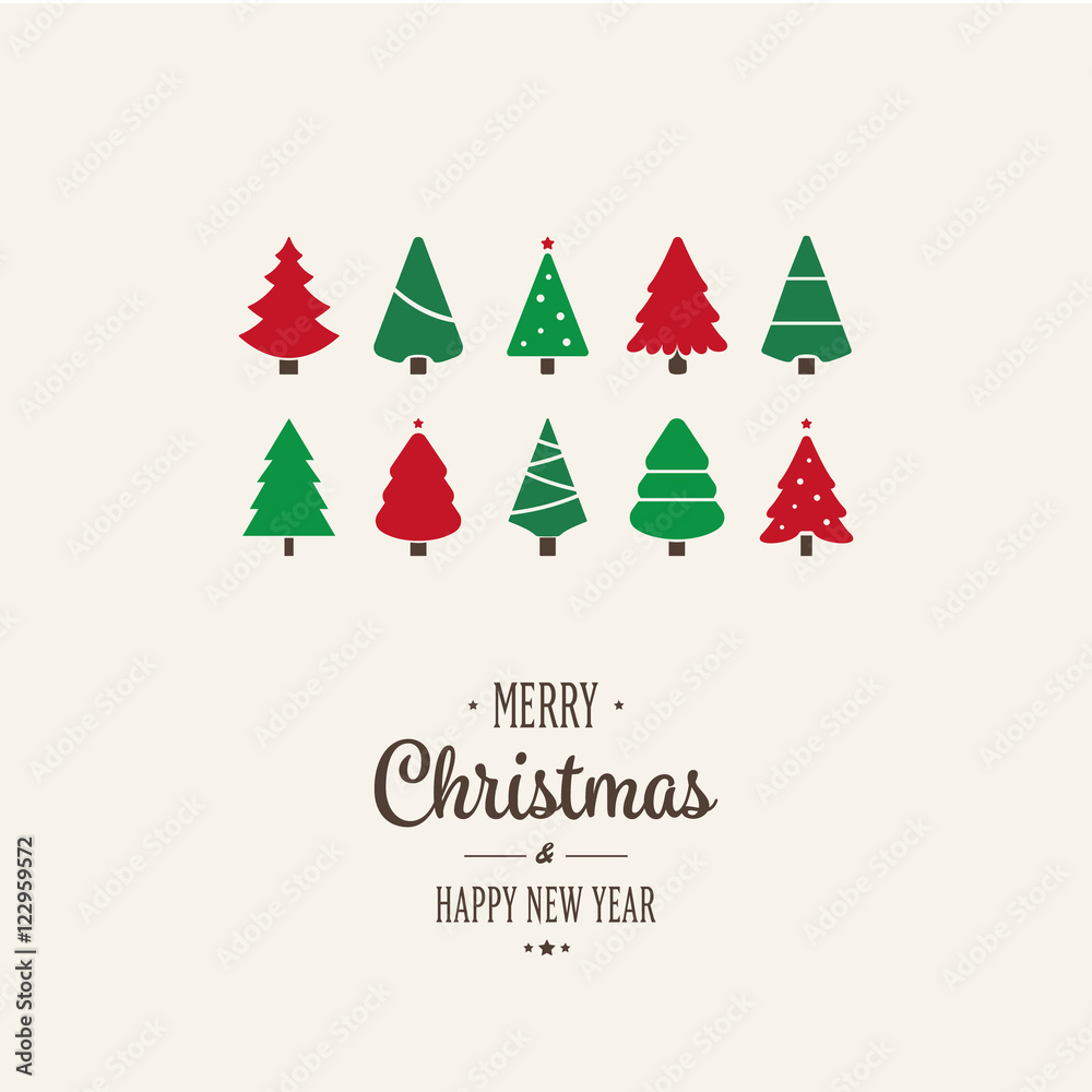 merry christmas tree card