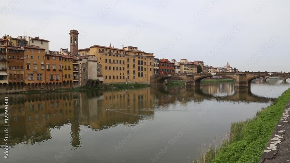 Firence Italy river bridges and Houses Firence Italy river bridges and Houses