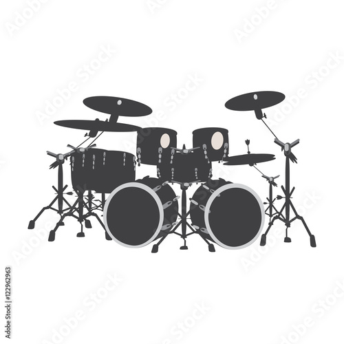 Black and white Drum set