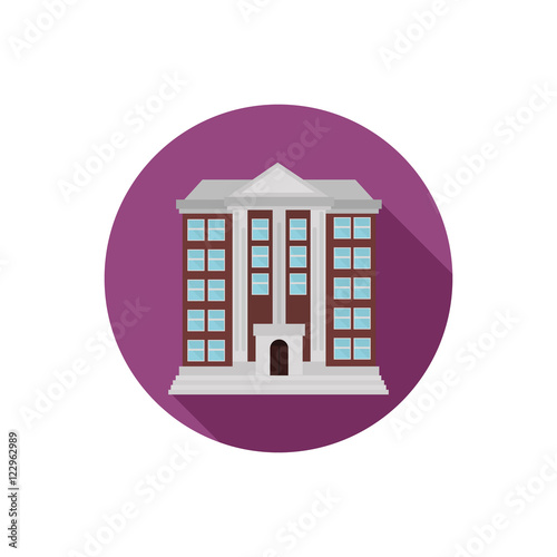 Color university building flat icon. Stock Vector icon. Illustration for web and mobile design