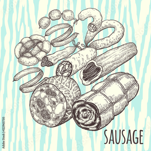 Design with farm meat products.