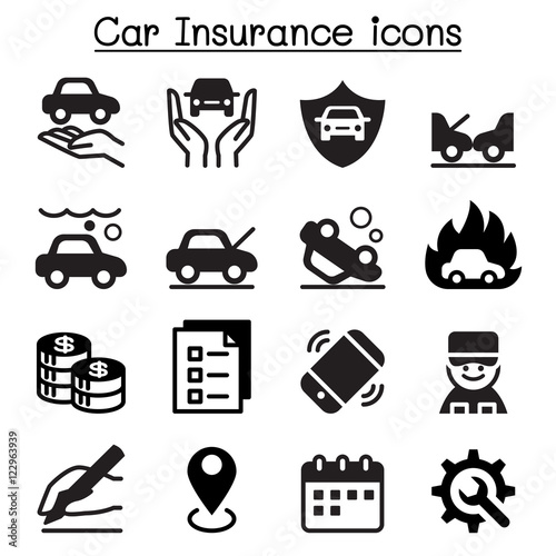 Car insurance icons