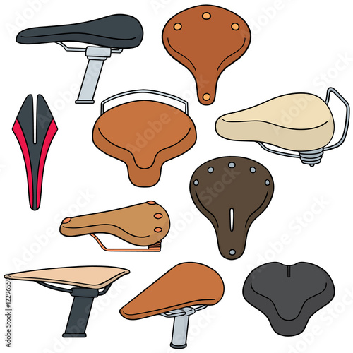 vector set of bicycle saddle
