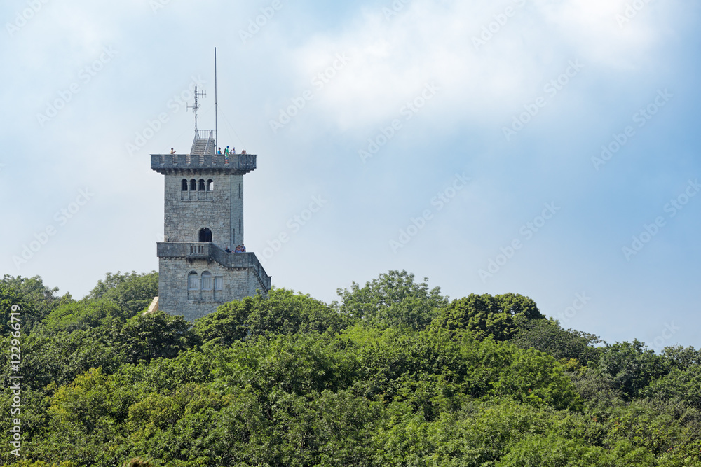 Observation tower on top of the mountain Bolshoi Akhun, Sochi, Russia