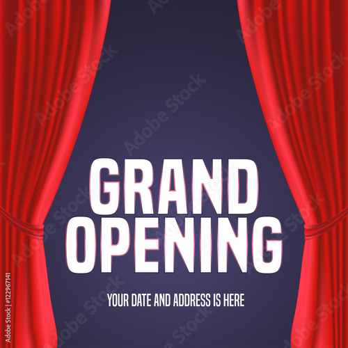 Grand opening vector banner, illustration