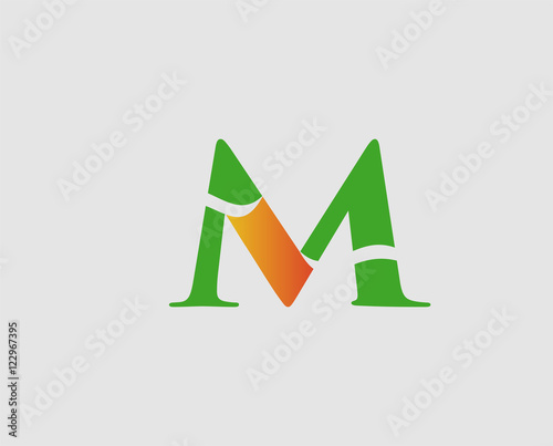 Letter m logo icon design template elements. Vector color sign
