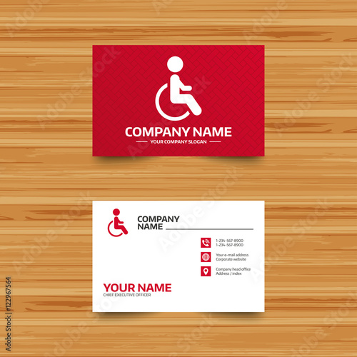 Disabled sign icon. Human on wheelchair symbol.