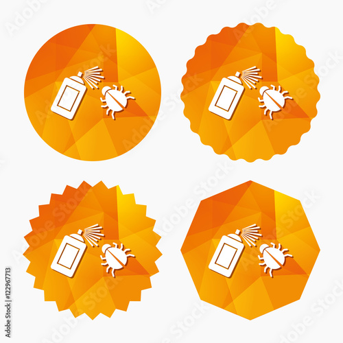 Bug disinfection sign icon. Fumigation symbol.