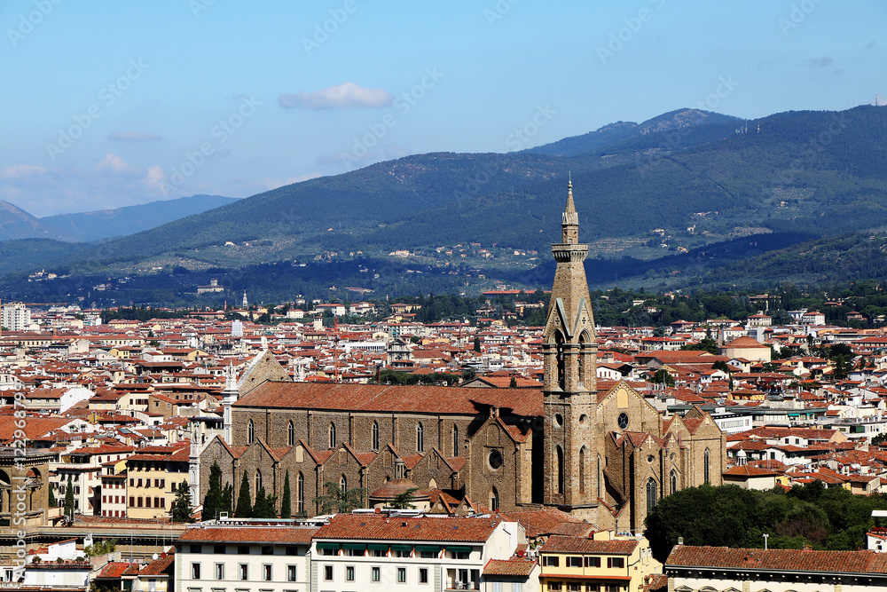 view of the Basilica di Santa Croce Firenze. Florence. Italy.