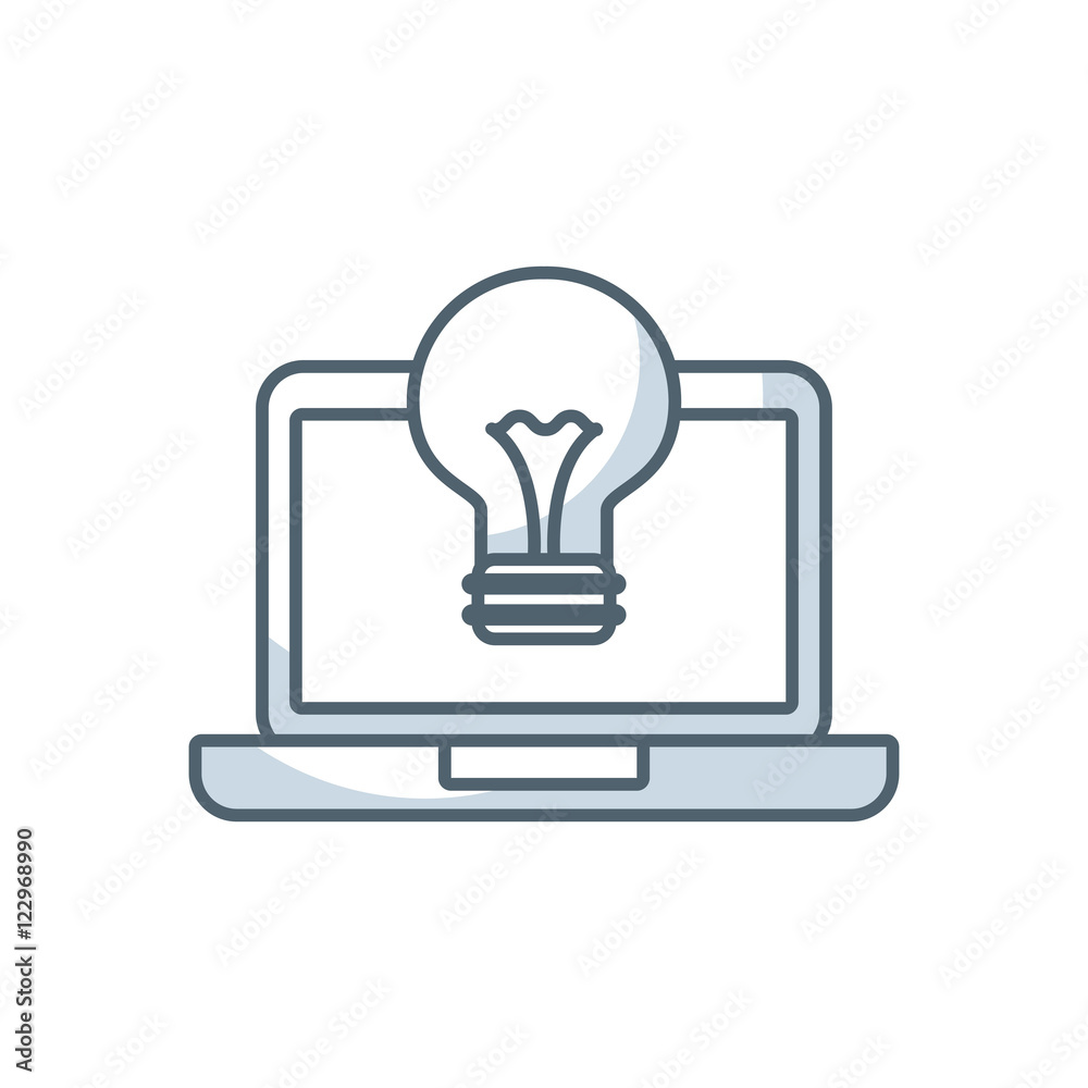 laptop computer portable device with social marketing icon vector illustration design laptop computer portable device with social marketing icon vector illustration design