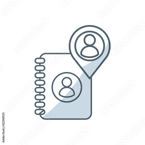 directory book with social medica icon vector illustration design