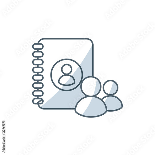 directory book with social medica icon vector illustration design