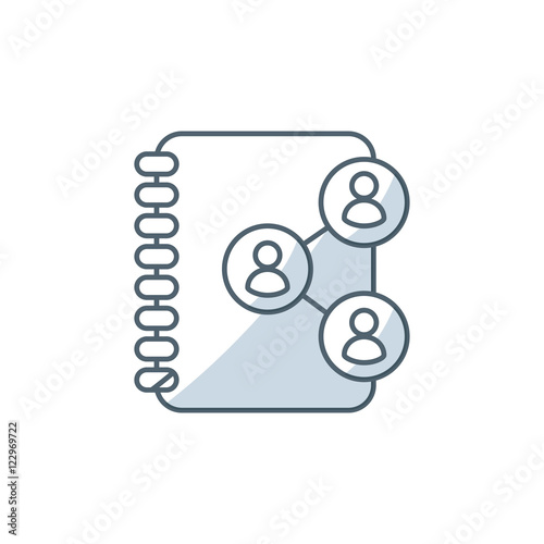 directory book with social medica icon vector illustration design