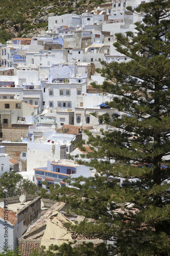 Panoramic view of Chefchaouen, Morocco photo