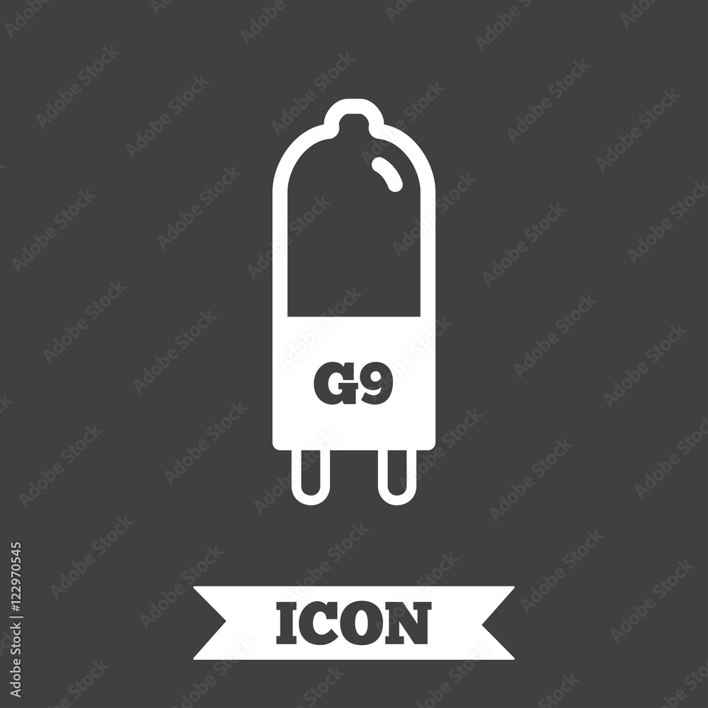Naklejka premium Light bulb icon. Lamp G9 socket symbol.