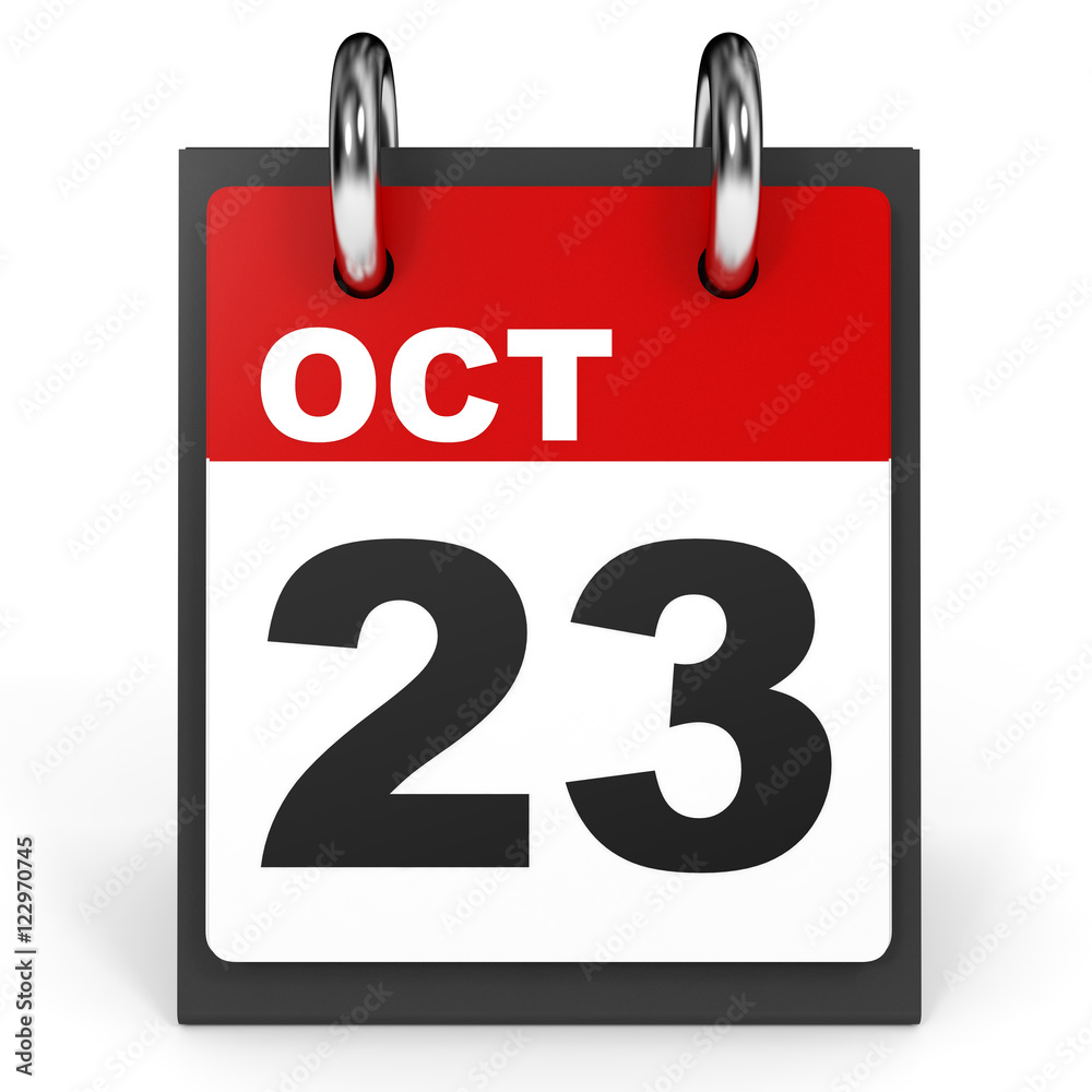 October 23. Calendar on white background. October 23. Calendar on white background.