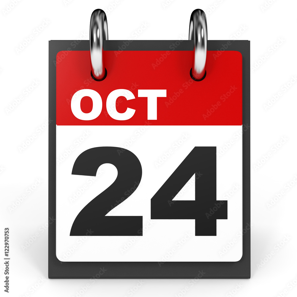 October 24. Calendar on white background. October 24. Calendar on white background.