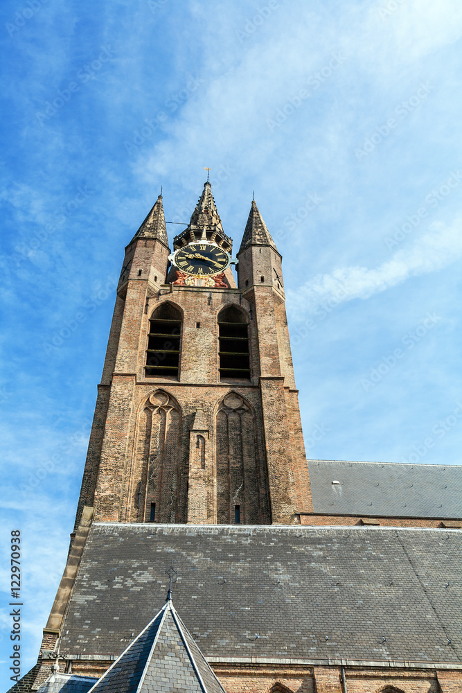 The building of the old Church   in Delft, Netherlands
