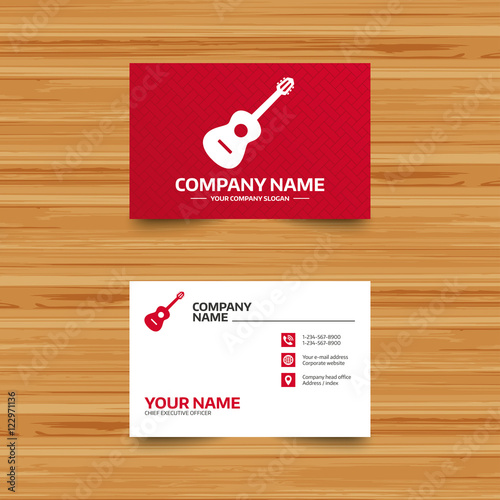 Acoustic guitar sign icon. Music symbol.