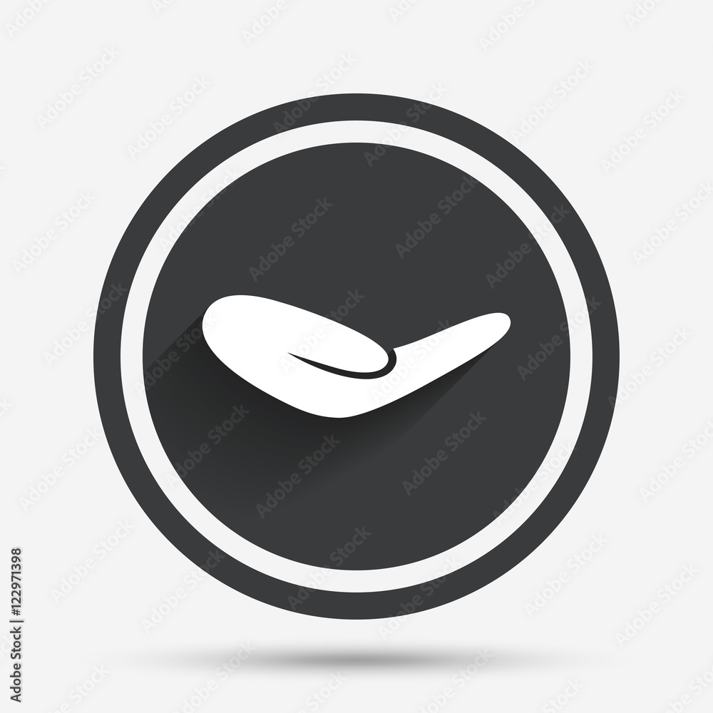 Donation hand sign icon. Charity or endowment. Donation hand sign icon. Charity or endowment.